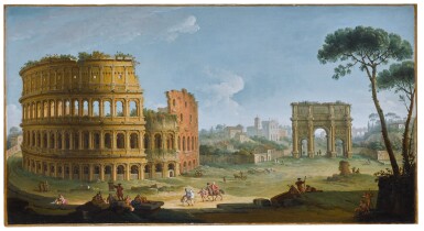 View full screen - View 1 of Lot 173. ANTONIO JOLI | Rome, a view of the Colosseum and the Arch of Constantine.