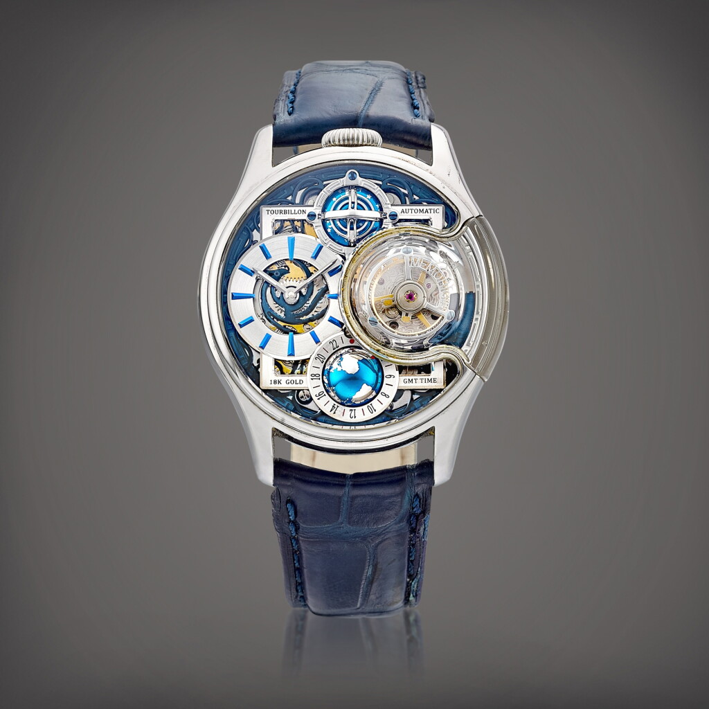 View full screen - View 1 of Lot 1000. Stellar Series Imperial, Reference AT 0502 | A stainless steel flying tourbillon wristwatch with three-dimensional globe GMT indicator, Circa 2017 | 萬希泉 | Stellar Series Imperial 型號AT 0502 | 精鋼飛行陀飛輪腕錶,備立體地球儀GMT顯示,約2017年製.