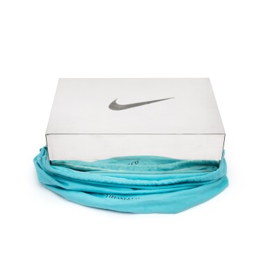 View full screen - View 1 of Lot 35. Tiffany & Co. x Nike | .925 One-of-One Special Edition Silver Nike Box | Tiffany & Co. x Nike Accessories .