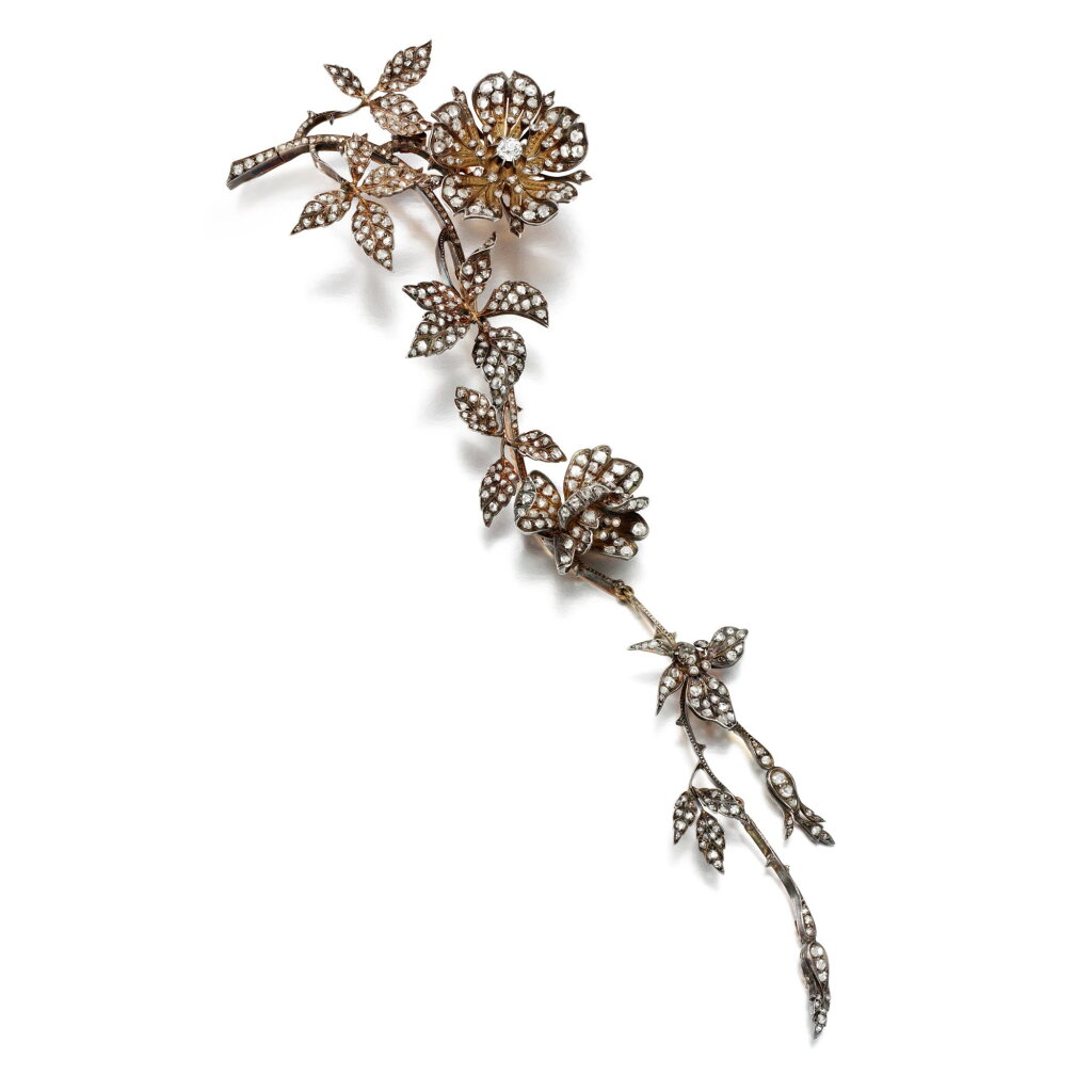 View full screen - View 1 of Lot 602. Diamond brooch, late 19th century | Vever 鑽石胸針,19世紀後期.