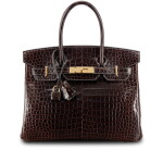 Havane Shiny Porosus Crocodile Birkin 30 Gold Hardware, 2014