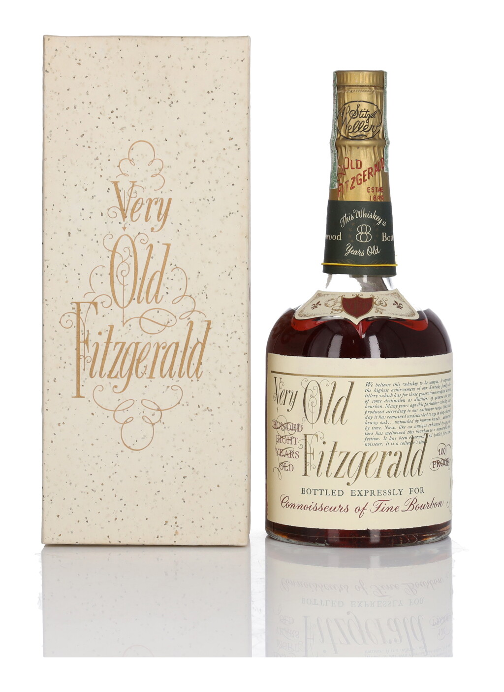 View full screen - View 1 of Lot 265. Very Old Fitzgerald 8 Year Old 100 Proof 1965 (1 Bottle 4/5 Quart).