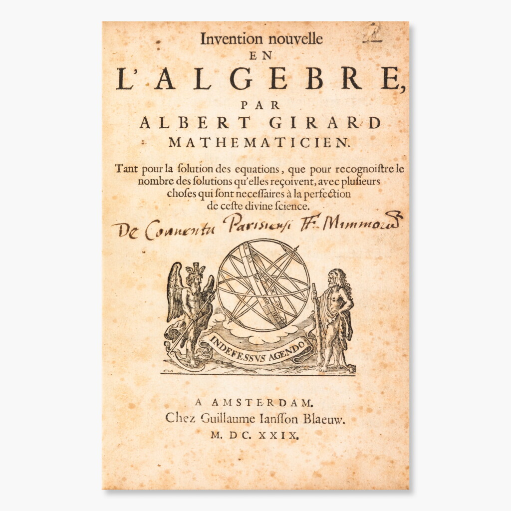 View full screen - View 1 of Lot 23. Invention nouvelle en l'algèbre. Amsterdam, 1639. In-4. Basane moderne. Rare édition originale..