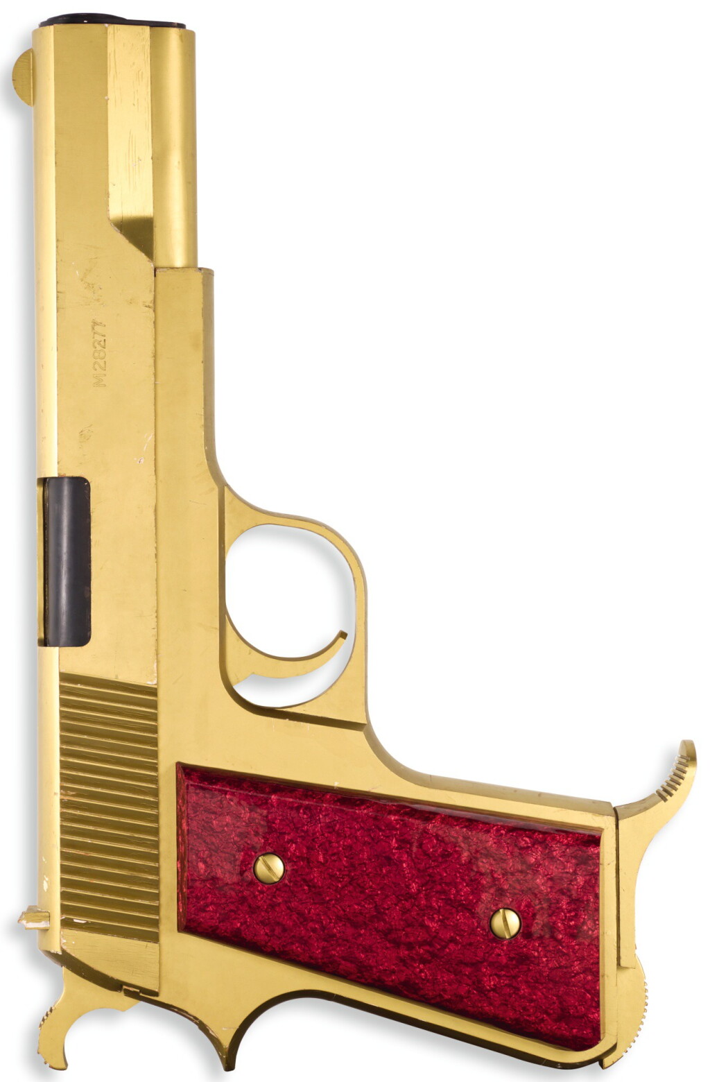 View full screen - View 1 of Lot 61. ENLARGED MODEL: 'JAMES BOND'S NEW GUN', DESIGNED BY DAVID COLLINS AND FLORIS VAN DEN BROECKE FOR GRANADA PUBLISHING LTD., 1977 .