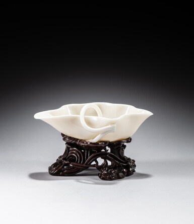 View full screen - View 1 of Lot 58. A 'Dehua' 'lotus leaf' brush washer, Late Ming dynasty.