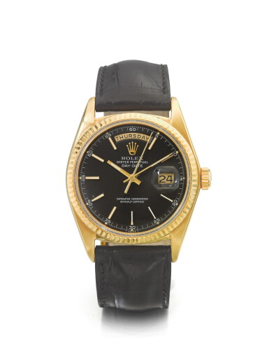 全螢幕檢視 - 查看62ROLEX | REF 1803 DAY-DATE, A YELLOW GOLD AUTOMATIC WRISTWATCH WITH DAY AND DATE CIRCA 1973的1