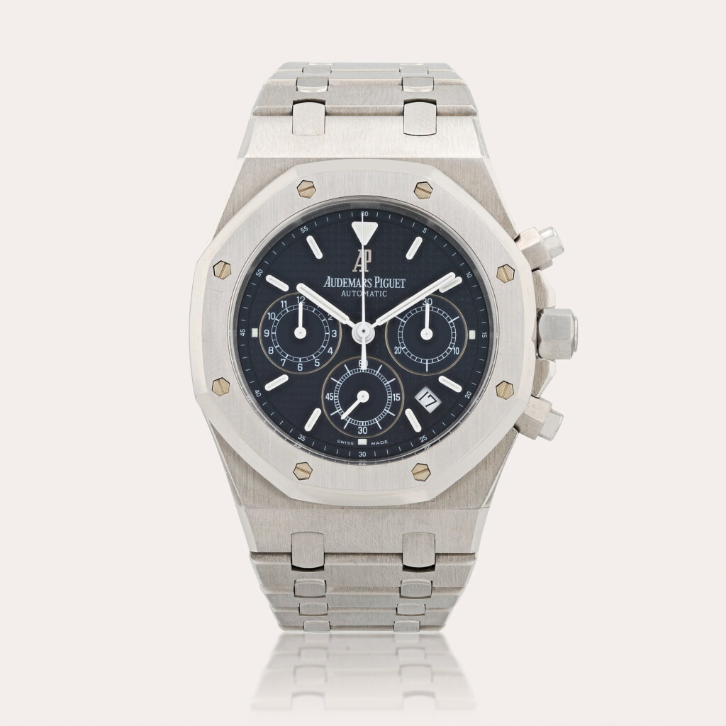 全萤幕检视 - 查看404Royal Oak, 'Kasparov' reference 25860ST/O/1110ST/01 Montre bracelet chronographe en acier avec date | Stainless steel chronograph wristwatch with date and bracelet Vers 2000 | Circa 2000的1
