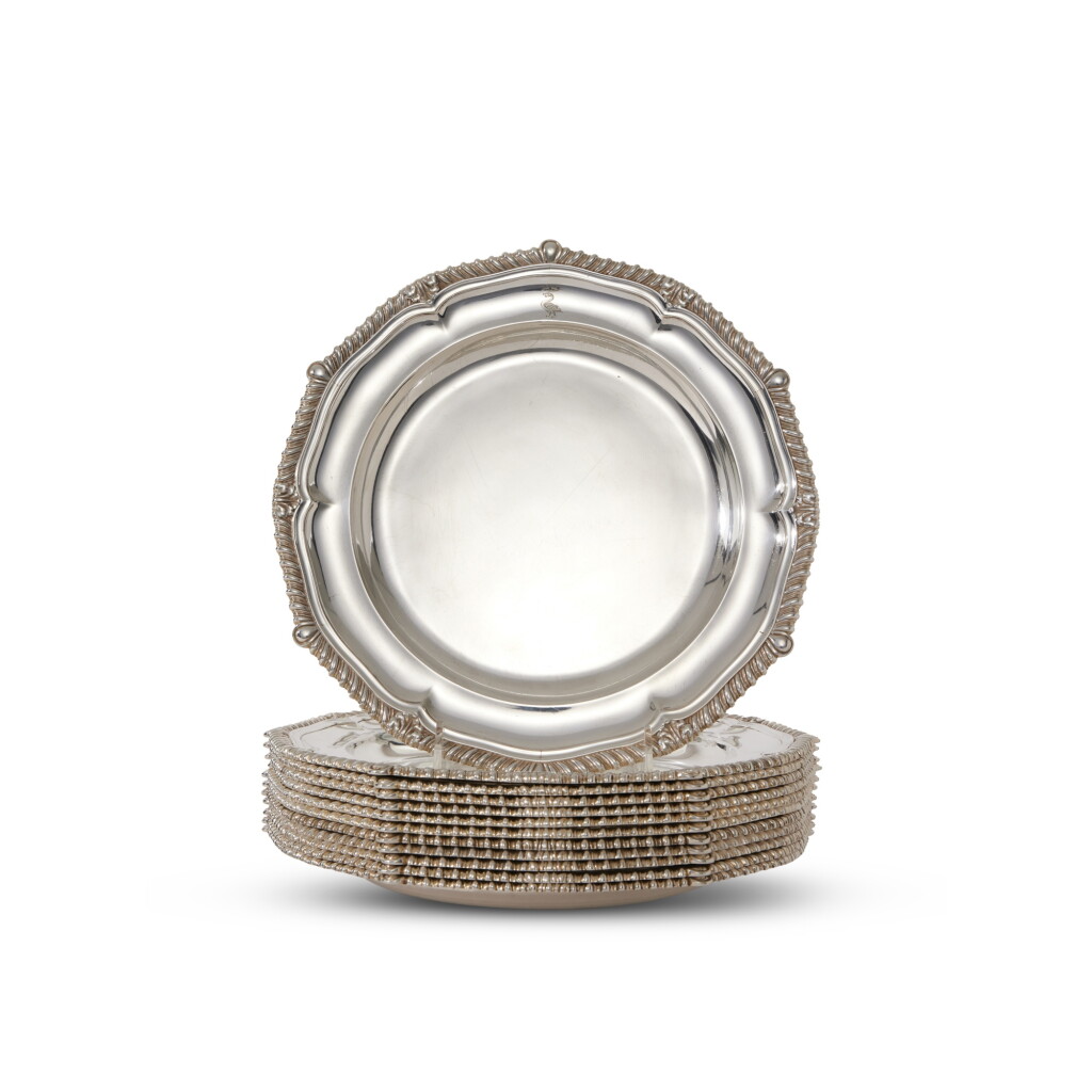 View full screen - View 1 of Lot 133. A Set of Twelve Regency Silver Soup Plates, Paul Storr, London, 1817.