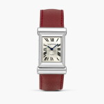 Pilote / Driver | An unusual limited edition, deeply curved rectangular white gold driver’s rear-wound wristwatch with integrated white gold deployant buckle, Circa 1998