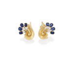 PAIR OF SAPPHIRE AND DIAMOND EARRINGS (PAIO DI ORECCHINI CON ZAFFIRI E DIAMANTI) | CARTIER, PARIS