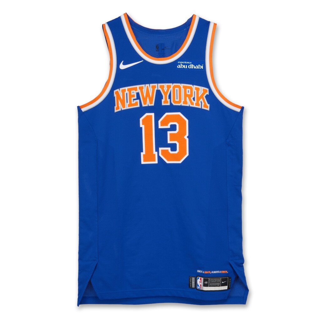 View full screen - View 1 of Lot 26. Tyler Kolek ‘Abu Dhabi Games’ New York Knicks 2025-2026 Game Worn Icon Edition Jersey | Matched to 2 Games.