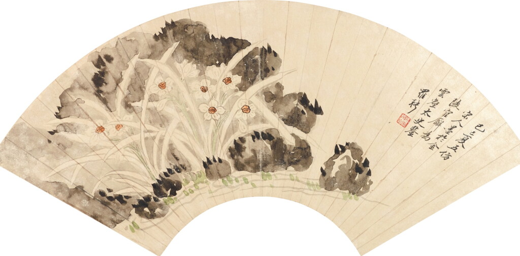 View full screen - View 1 of Lot 5048. 羅聘 水仙文石| Luo Pin, Narcissus.