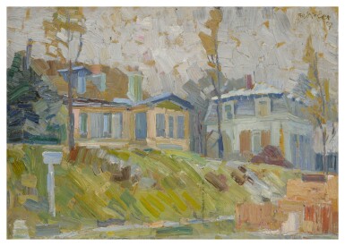 View full screen - View 1 of Lot 75. LYONEL FEININGER | VILLEN AU DER SEINE, BEI PARIS (VILLAS ON THE SEINE, NEAR PARIS).