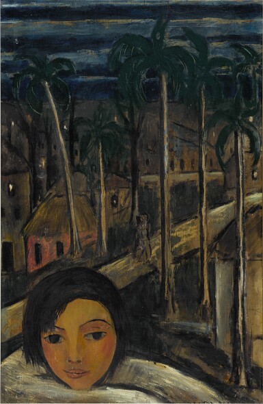 View full screen - View 1 of Lot 23. Niño y palmeras.