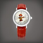 Fantasy Retro Mickey Mouse, Reference M.10 | A limited edition stainless steel Chinese jumping hours wristwatch with Chinese retrograde minutes and mother-of-pearl dial, Made in collaboration with the Hong Kong Disneyland, Circa 2005 | Fantasy Retro Mickey Mouse 型號M.10 | 限量版精鋼中文跳時腕錶,備中文逆跳分鐘及珠母貝錶盤,與香港迪士尼樂園合製,約2005年製
