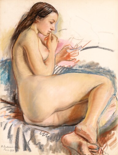 View full screen - View 1 of Lot 82. ZINAIDA EVGENIEVNA SEREBRIAKOVA | NUDE READING.