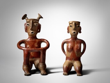View full screen - View 1 of Lot 32. Zacatecas Seated Figures, Protoclassic, circa 100 BC-AD 250.
