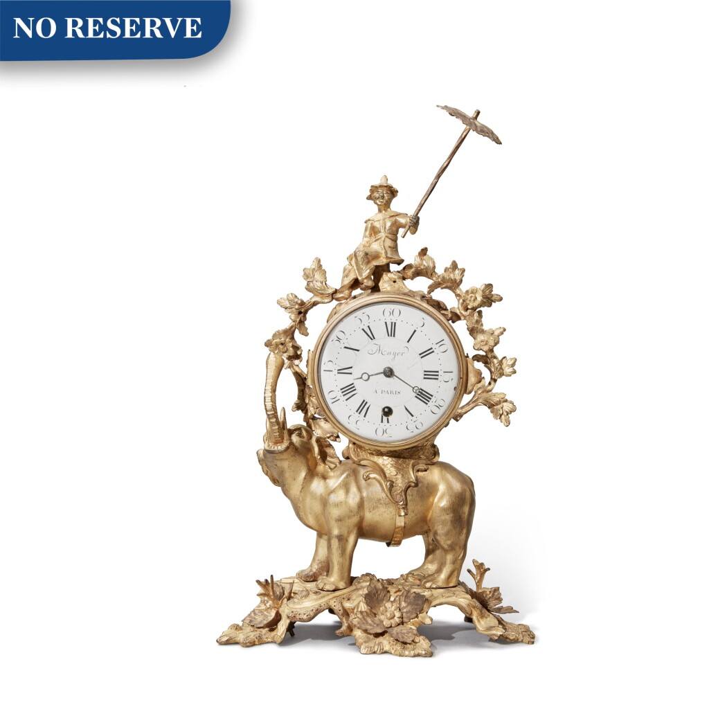 View full screen - View 1 of Lot 376. A Louis XV Gilt Bronze and Gilt Metal Mantel Clock, Circa 1750.