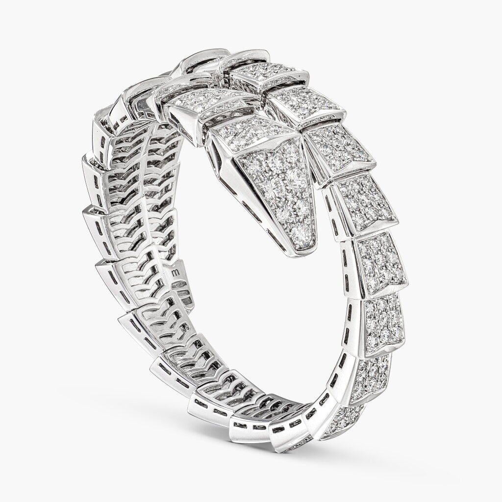 View full screen - View 1 of Lot 1724. Diamond 'Serpenti Viper' Bracelet | 寶格麗 | 鑽石 'Serpenti Viper' 手鐲.