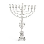 A Large Austrian Silver Hanukkah Lamp, maker's mark JK in oval probably for Jakob Kersh, Vienna, circa 1880