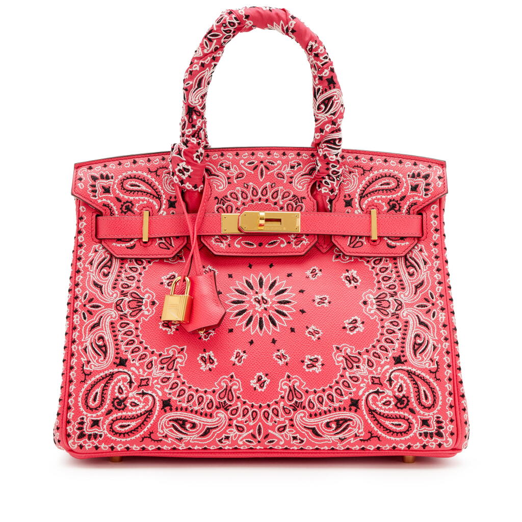 View full screen - View 1 of Lot 122. Limited Edition Jay Ahr Bandana Rose Extreme Epsom Birkin 30 Gold Hardware, 2019.