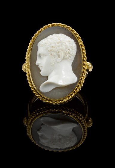 View full screen - View 1 of Lot 52. GIUSEPPE (1770-1856) OR NICCOLÒ CERBARA (1796-1858) ITALIAN, ROME, FIRST HALF 19TH CENTURY | CAMEO WITH ANTINOUS OR THE YOUNG HERAKLES.