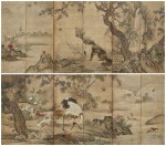 Kano Motonobu (1476-1559), Birds and Flowers of the Four Seasons (Shiki kacho zu), Muromachi period, 16th century | 狩野元信 四季花鳥図屏風 室町時代 16世紀