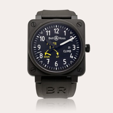 View full screen - View 1 of Lot 259. Reference BR 01-97 Climb | A limited edition PVD-coated stainless steel square automatic wristwatch with date and power reserve indication, Circa 2015.