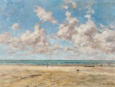 View full screen - View 1 of Lot 141. Plage aux environs de Trouville. Marée basse.