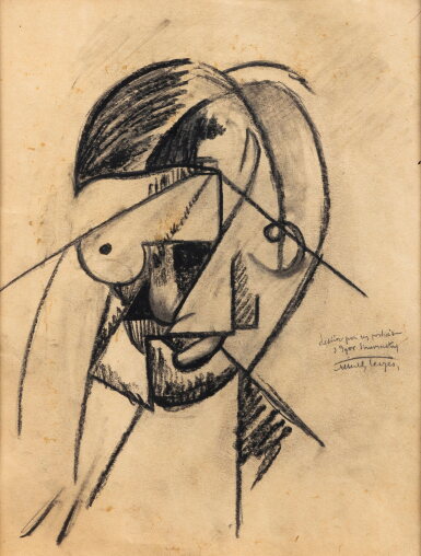 View full screen - View 1 of Lot 144. Dessin pour un portrait d'Igor Stravinsky.
