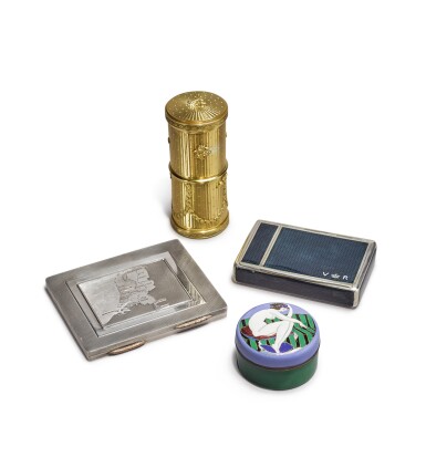 View full screen - View 1 of Lot 245. FOUR SILVER BOXES, LATE 19TH CENTURY - CIRCA 1930.