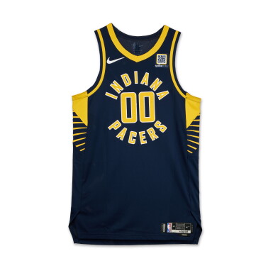 View full screen - View 1 of Lot 173. Bennedict Mathurin Indiana Pacers 2024-2025 Game Worn Icon Edition Jersey | Double-Double.