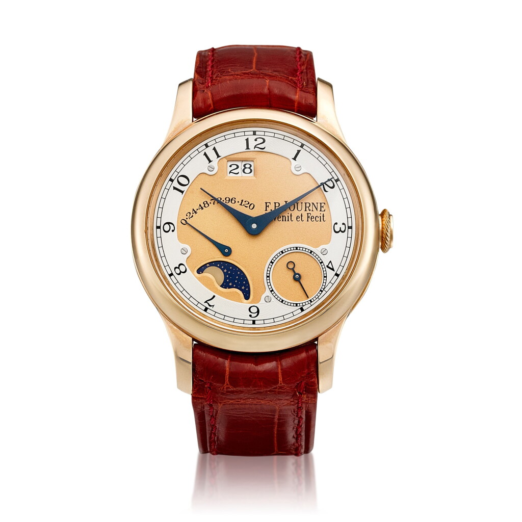 View full screen - View 1 of Lot 2147. Octa Divine | A pink gold wristwatch with date, moon phases and power reserve indication, Circa 2007 | F.P. Journe | Octa Divine | 粉紅金腕錶,備日期、月相及動力儲備顯示,約2007年製.