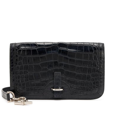 View full screen - View 1 of Lot 142. Black Matte Alligator Chaine D’Ancre Palladium Hardware, 2012.