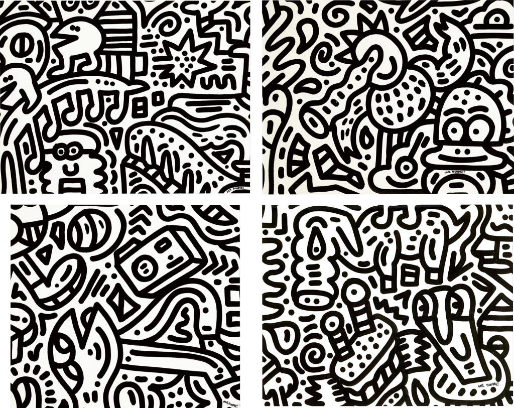 View full screen - View 1 of Lot 587. MR DOODLE | UNTITLED (FOUR WORKS) 無題(四張作品).