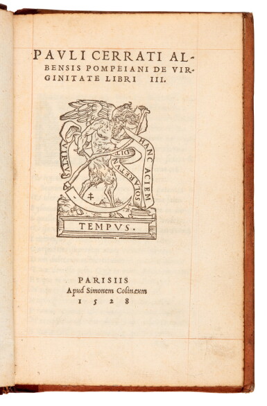 View full screen - View 1 of Lot 141. Three books from Richard Heber's library, Paris imprints, 1528-1553, all octavo, in later bindings.