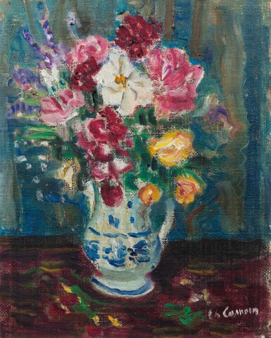 View full screen - View 1 of Lot 198. Fleurs au pichet bleu et blanc.