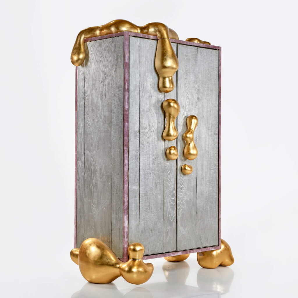 View full screen - View 1 of Lot 127. Prototype "Liquid Gold" Cabinet.