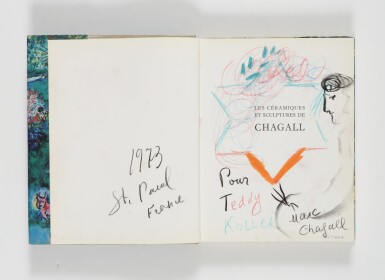 View full screen - View 1 of Lot 15. MARC CHAGALL | PEINTRE À LA PALETTE POUR TEDDY KOLLEK.