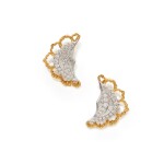 Pair of Gold and Diamond Earclips