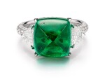 EMERALD AND DIAMOND RING | 7.70卡拉「贊比亞」祖母綠 配 鑽石 戒指