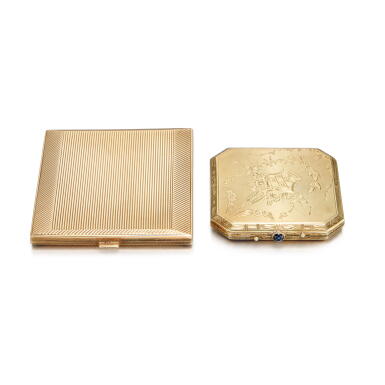 View full screen - View 1 of Lot 83. A Gold and Silver-Gilt Vanity Case, Cohen & Charles, London, 1937.