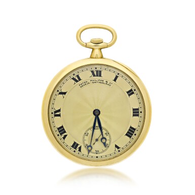 View full screen - View 1 of Lot 36. PATEK PHILIPPE | A YELLOW GOLD OPEN FACED WATCH, MADE IN 1915.