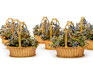 View full screen - View 1 of Lot 57. A Group of Twelve Gilt-Metal and Enamel 'Fleurs des Siècles' Flower Baskets, Jane Hutcheson for Gorham Mfg. Co., Providence, Circa 1970-85.