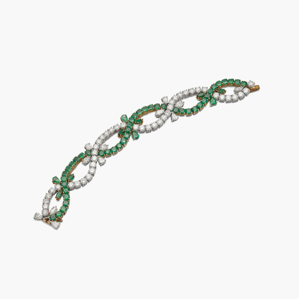 View full screen - View 1 of Lot 327. Emerald and Diamond Bracelet .