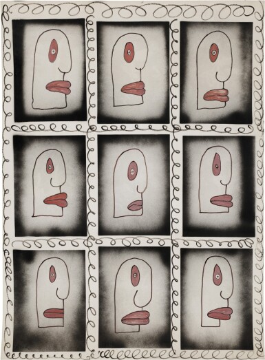 View full screen - View 1 of Lot 51. 9 têtes de témoins à charge.