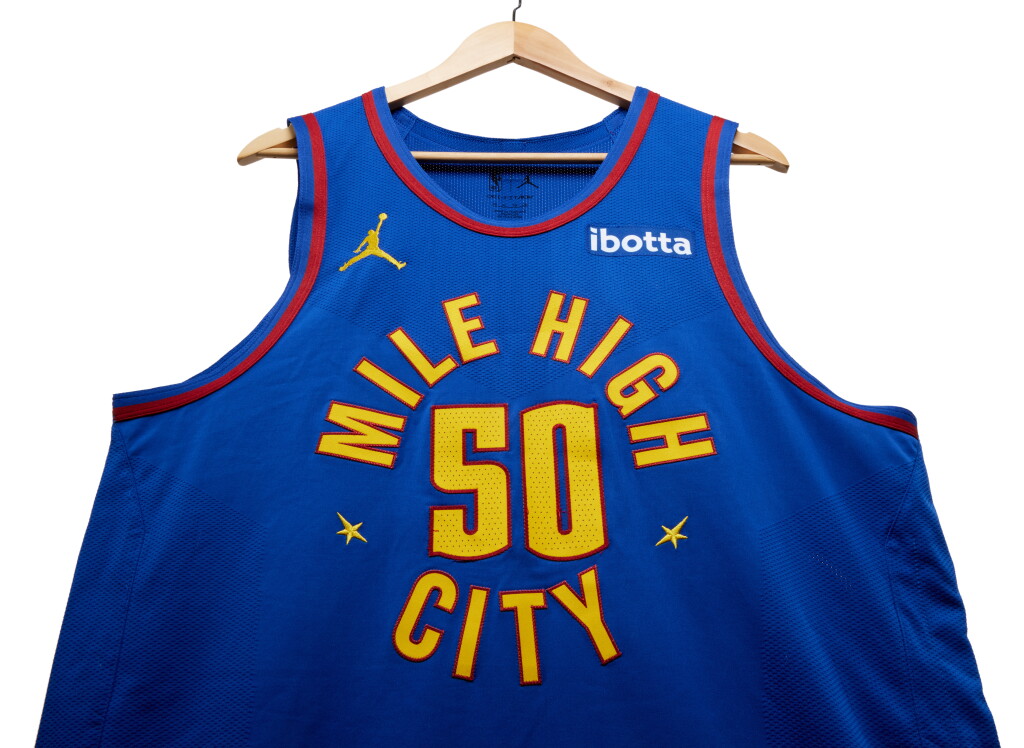 View full screen - View 1 of Lot 3. Aaron Gordon Denver Nuggets 2023-2024 Kia NBA Tip-Off Game Worn Statement Edition Jersey.