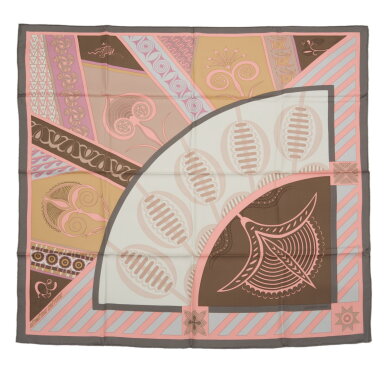 View full screen - View 1 of Lot 129. HERMÈS | "GEOMETRIE CRETOISE" SILK TWILL SCARF 90CM.