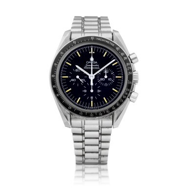 View full screen - View 1 of Lot 2280. Speedmaster Professional 'Moon watch', Reference 3570.50 | A stainless steel chronograph wristwatch with bracelet, Circa 2004 | 歐米茄 | 超霸系列 專業月球 型號3570.50 | 精鋼鏈帶計時腕錶,約2004年製.