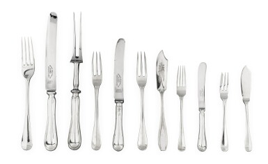 View full screen - View 1 of Lot 59. A 140-piece collection of Dutch silver table flatware, 1925 and earlier | Ménagère de 140 pièces en argent, Hollande, 1925 et avant.